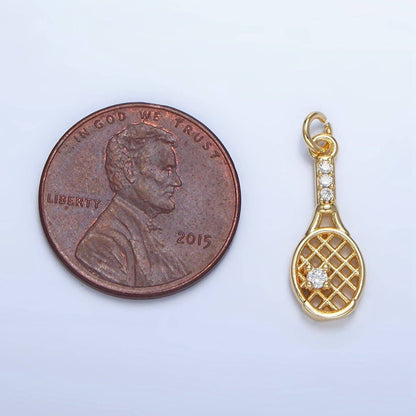 Tennis & Badminton Racket Charm — Gold & Silver