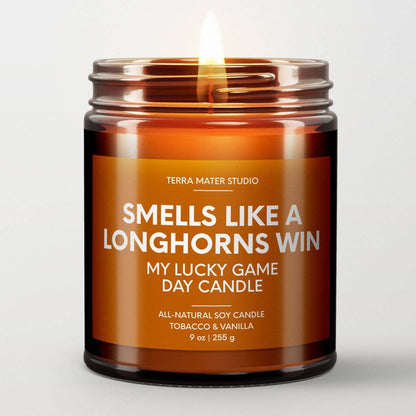 Smells Like A Longhorns Win Game Day Candle, Longhorns Merch