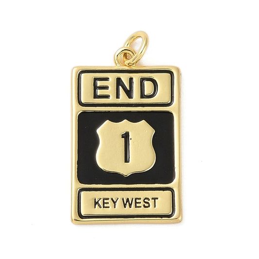 Key West Mile Marker Gold Charm