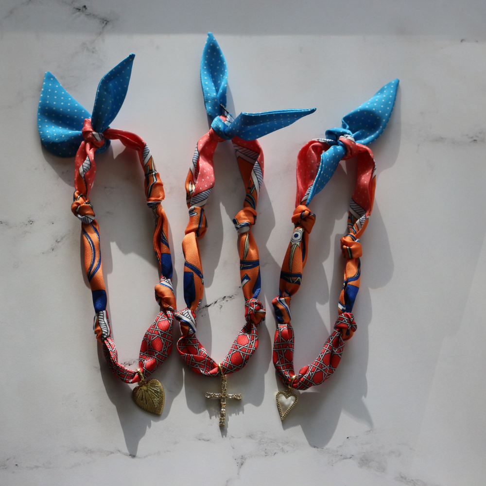 Scarf Necklace ~ Gators Orange & Blue