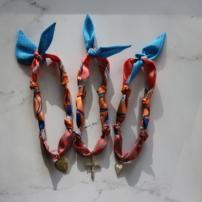 Scarf Necklace ~ Gators Orange & Blue