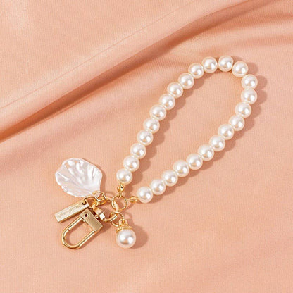 PEARL BOW HEART SEASHELL BAG KEYCHAINS
