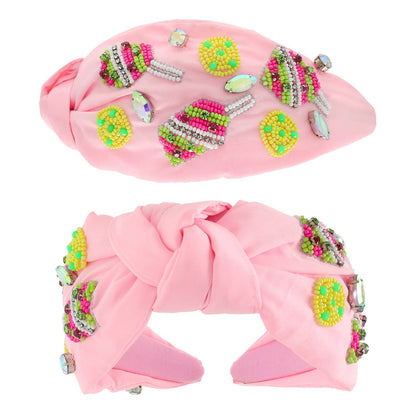 Pickle Ball Embellished Knotted Headband