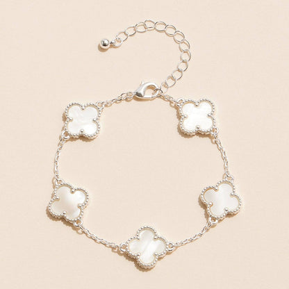 Lucky Clover Shell Charm Bracelet Inspired by Vancleef Design