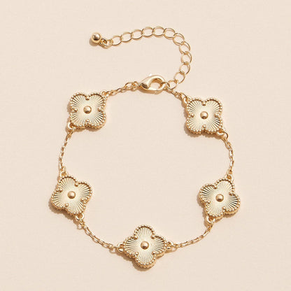Lucky Clover Shell Charm Bracelet Inspired by Vancleef Design