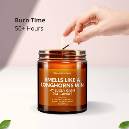 Smells Like A Longhorns Win Game Day Candle, Longhorns Merch