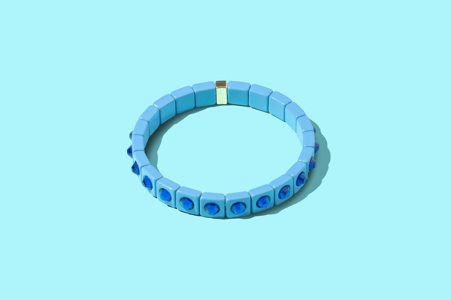 Maeve Enamel Stretch Bracelet with Circle Stones