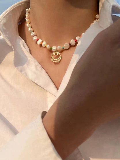 Sunshine & Smiles Pearl Choker Necklace