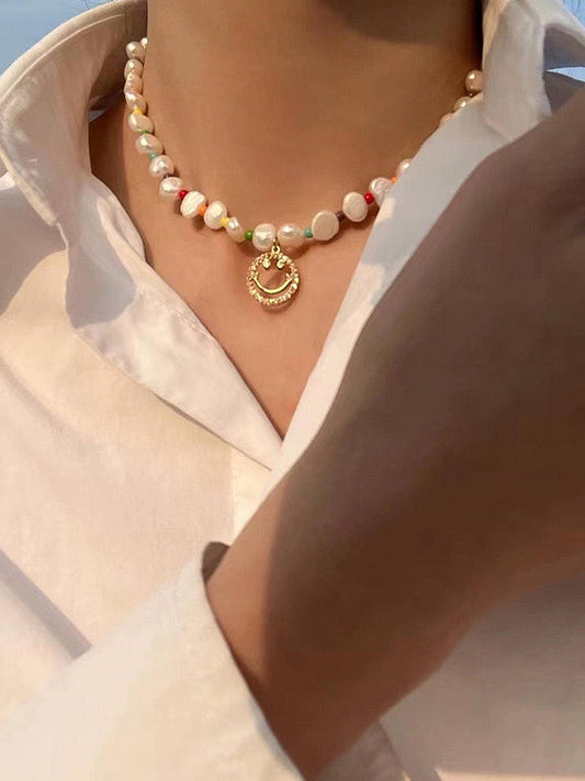 Sunshine & Smiles Pearl Choker Necklace