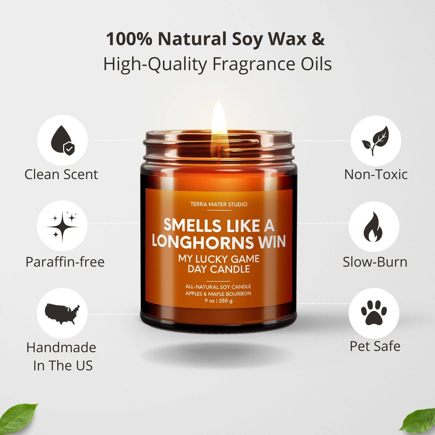 Smells Like A Longhorns Win Game Day Candle, Longhorns Merch