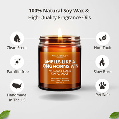 Smells Like A Longhorns Win Game Day Candle, Longhorns Merch