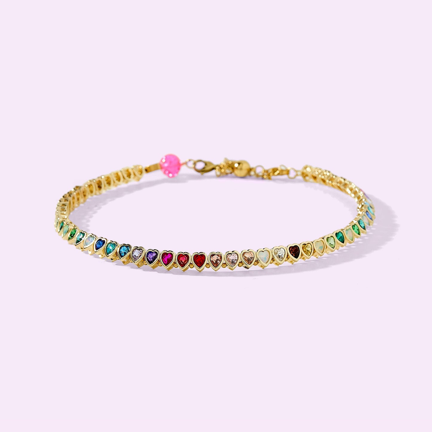 Amore Rainbow Hearts Necklace – Multicolor Heart Bead Choker