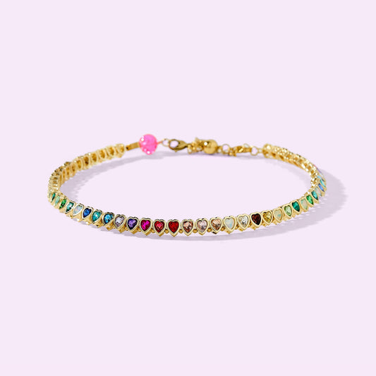 Amore Rainbow Hearts Necklace – Multicolor Heart Bead Choker