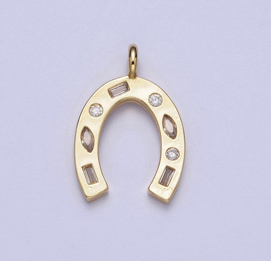 Gold Large Horse Shoe Charm