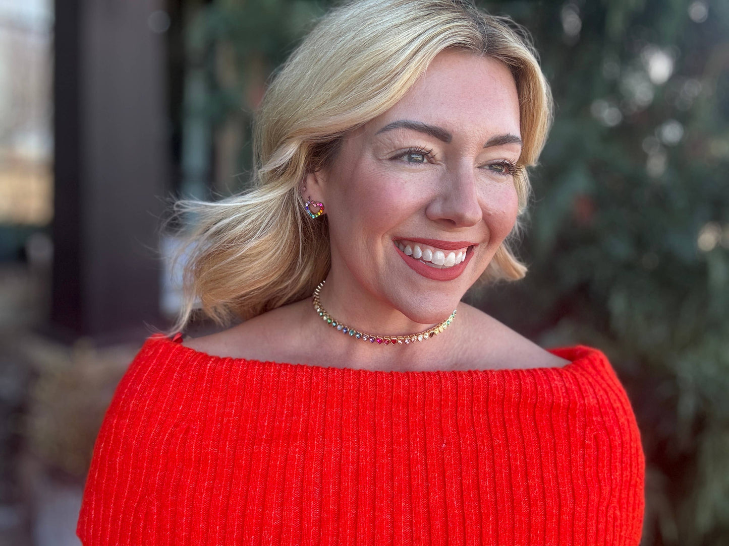 Amore Rainbow Hearts Necklace – Multicolor Heart Bead Choker