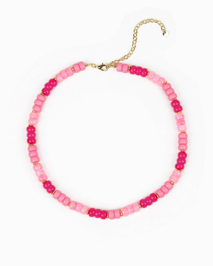 Necklace - Charm Bar - Multi-Color Beaded Necklace