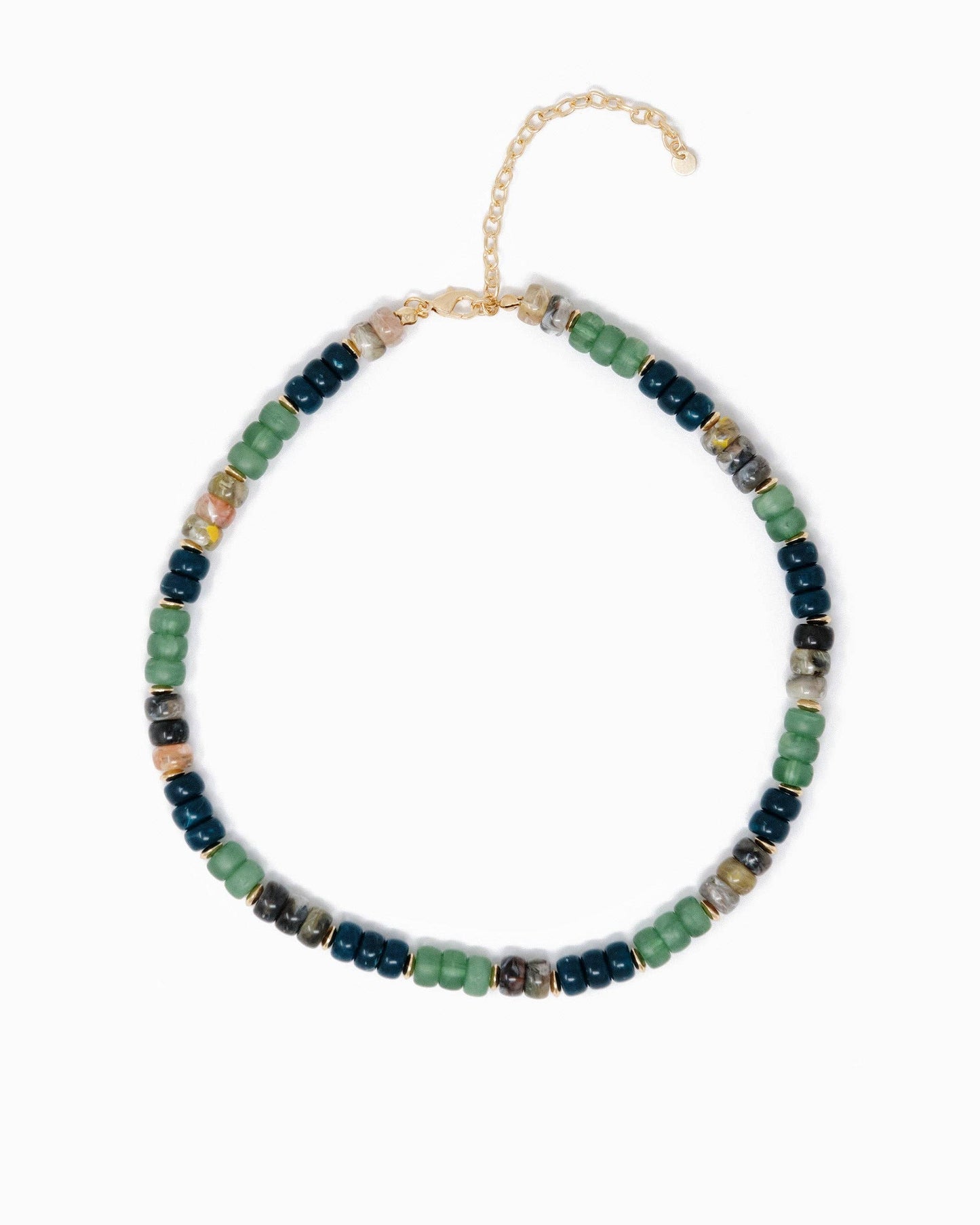 Necklace - Charm Bar - Multi-Color Beaded Necklace