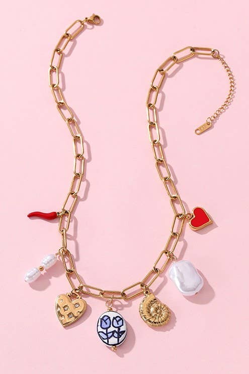 Necklace - Charm Bar - Santorini Charm Necklace
