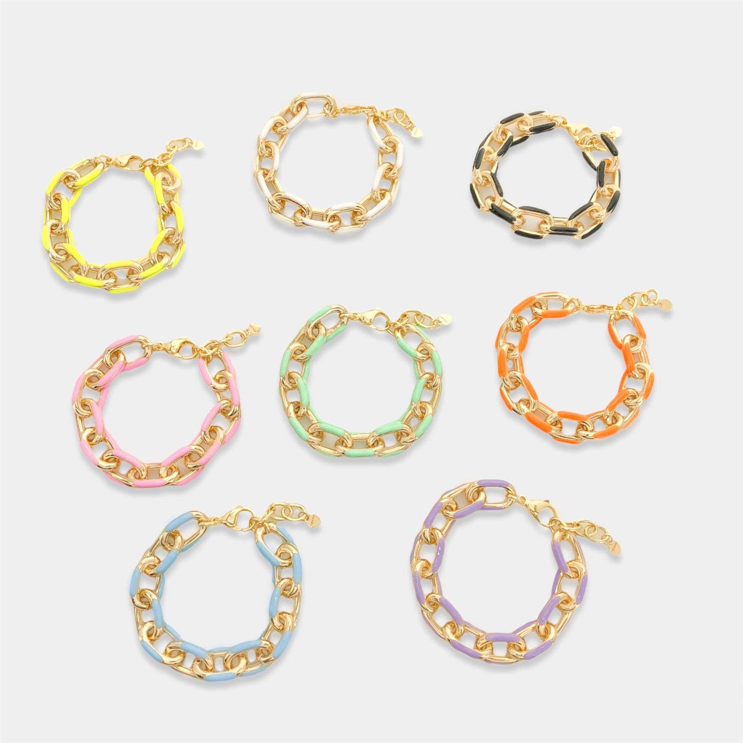 Enamel Paperclip Bracelet