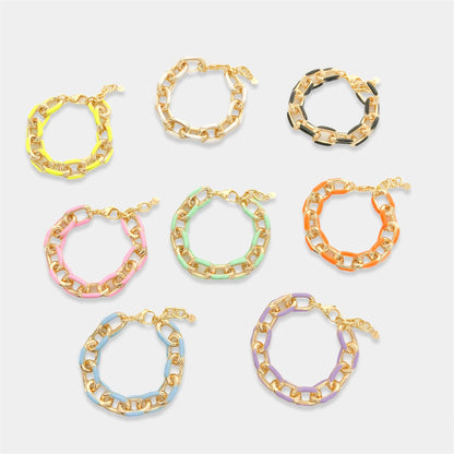 Enamel Paperclip Bracelet