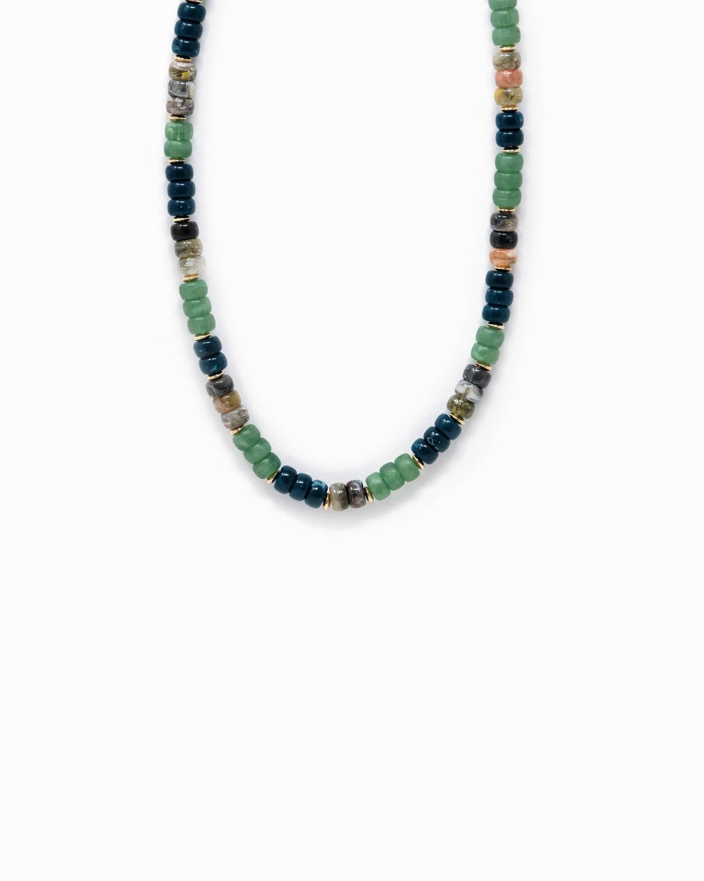 Necklace - Charm Bar - Multi-Color Beaded Necklace