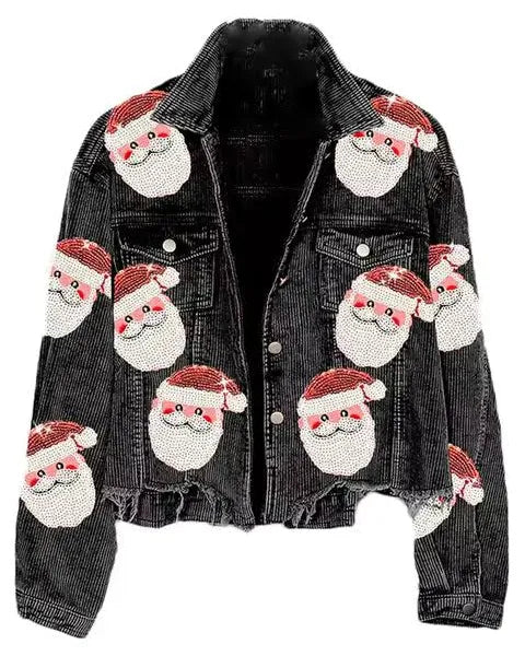 Sequin Santa Denim Jacket 🎅🏼✨