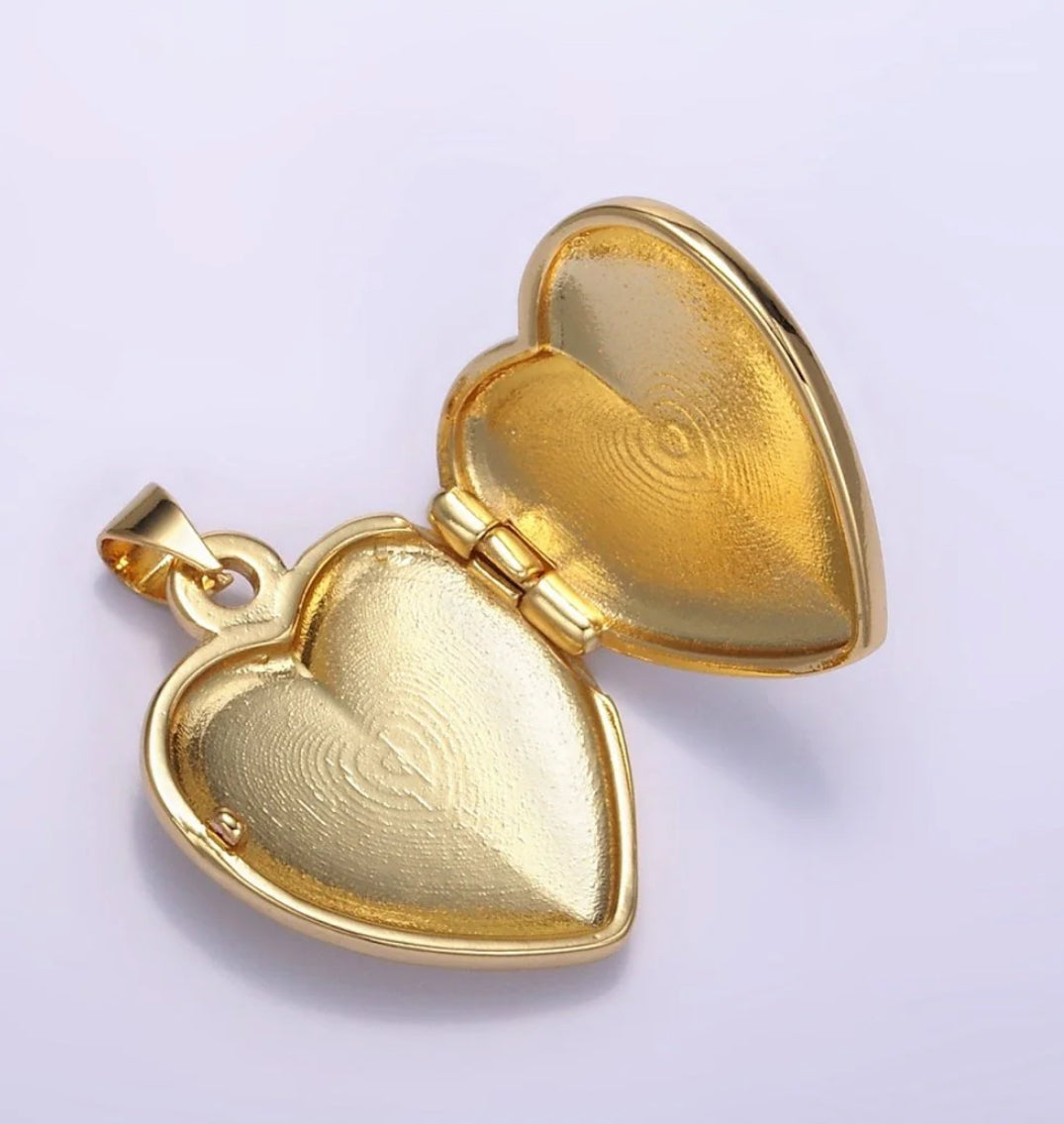 Gold Large Paw Print Locket Charm