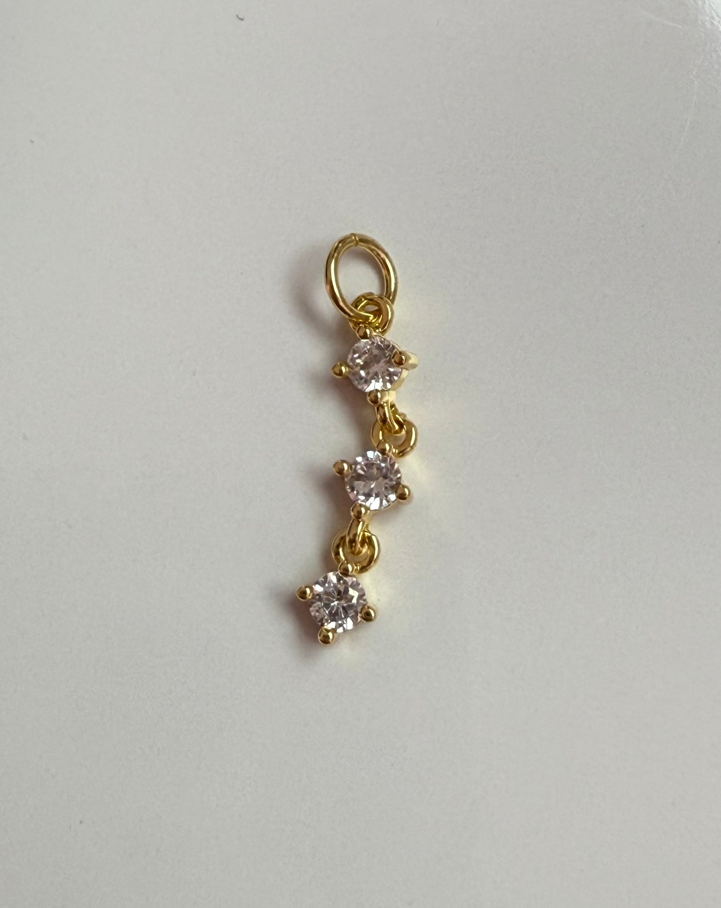 Gold Triple Diamond Dangle Charm