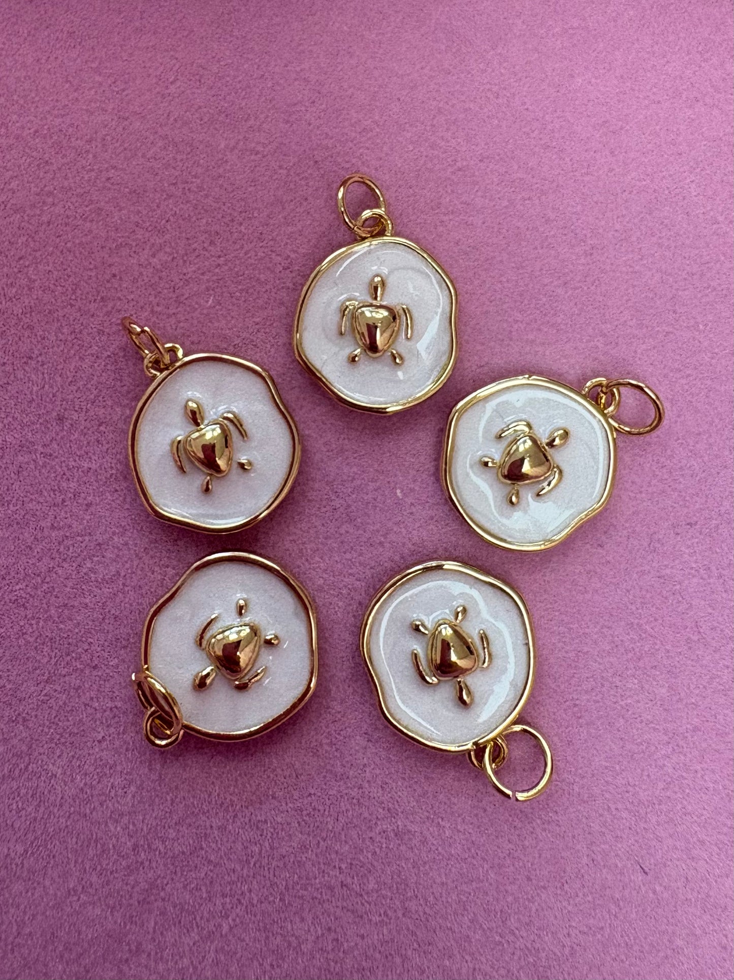 OCEAN- Gold Ocean Coin Medallion Charm