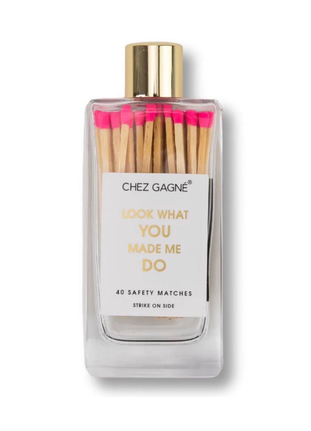 Look What You Made Me Do- Hot Pink Safety Matches in Glass Bottle
