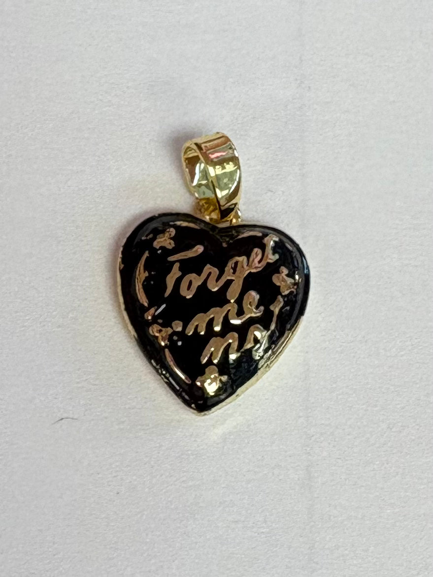 SIGNS, SHAPES & SYMBOLS- Gold Forget Me Not Heart Charm