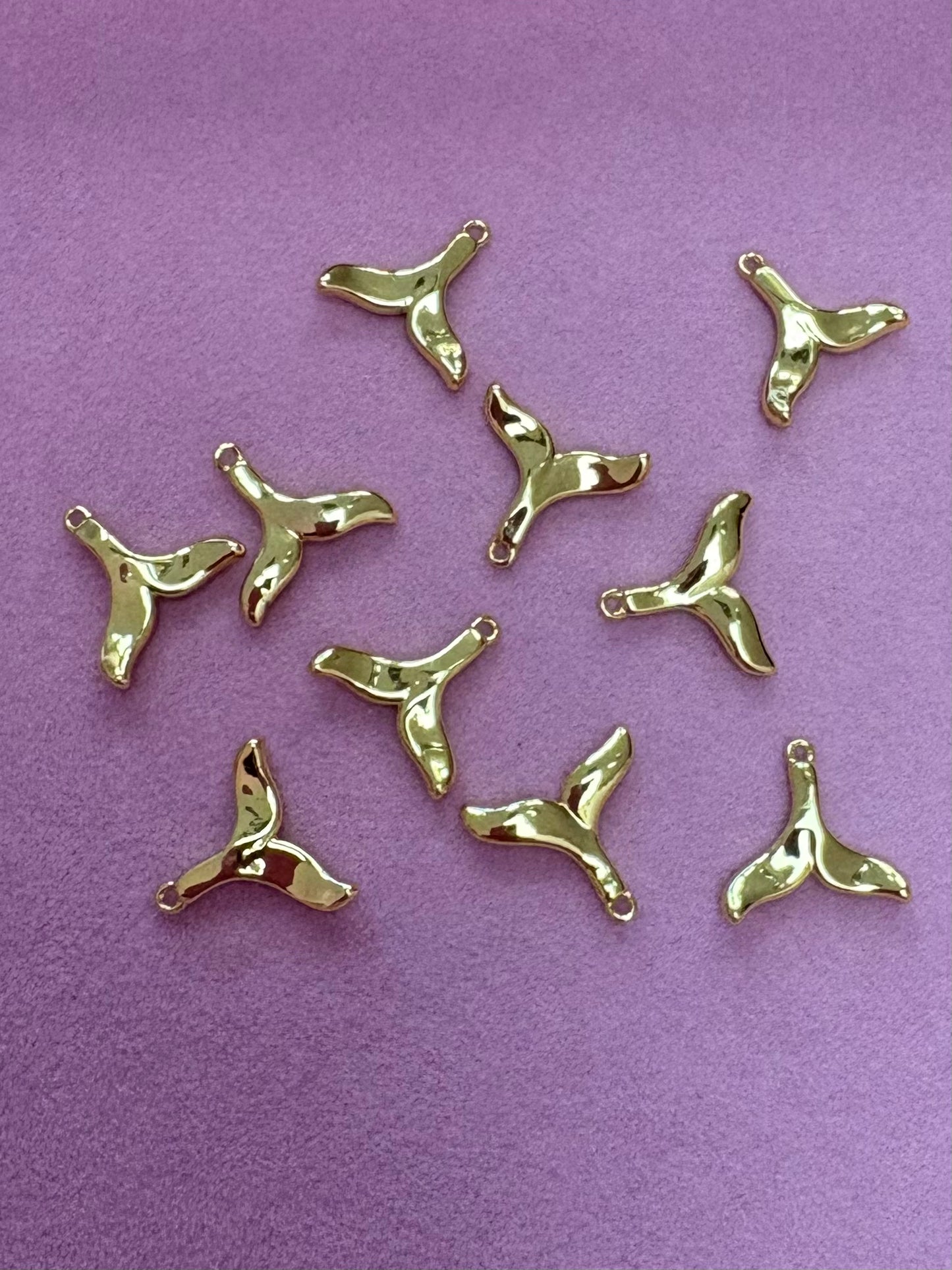 OCEAN- Gold Whale Tail Charm