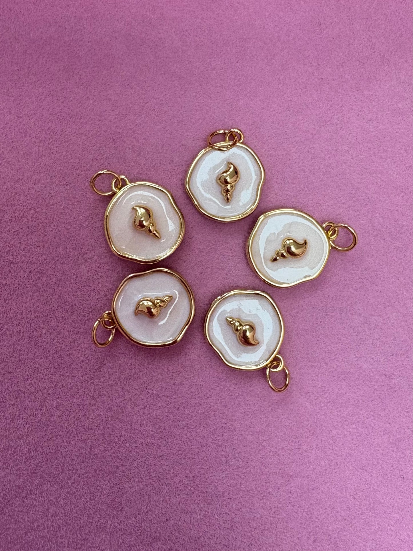 OCEAN- Gold Ocean Coin Medallion Charm