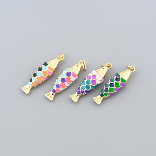 18K Gold Filled Fish with Multicolored Scales