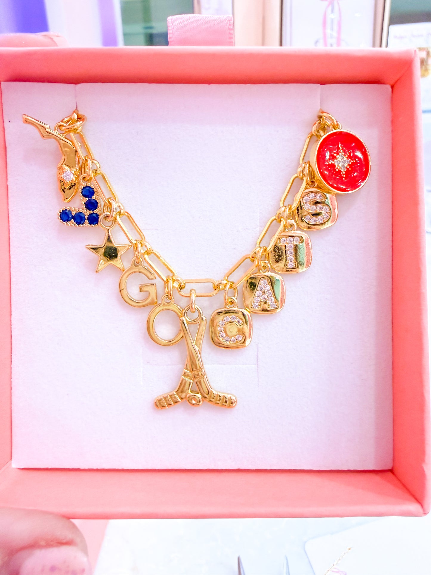Florida Panthers Inspired Hockey Necklace
