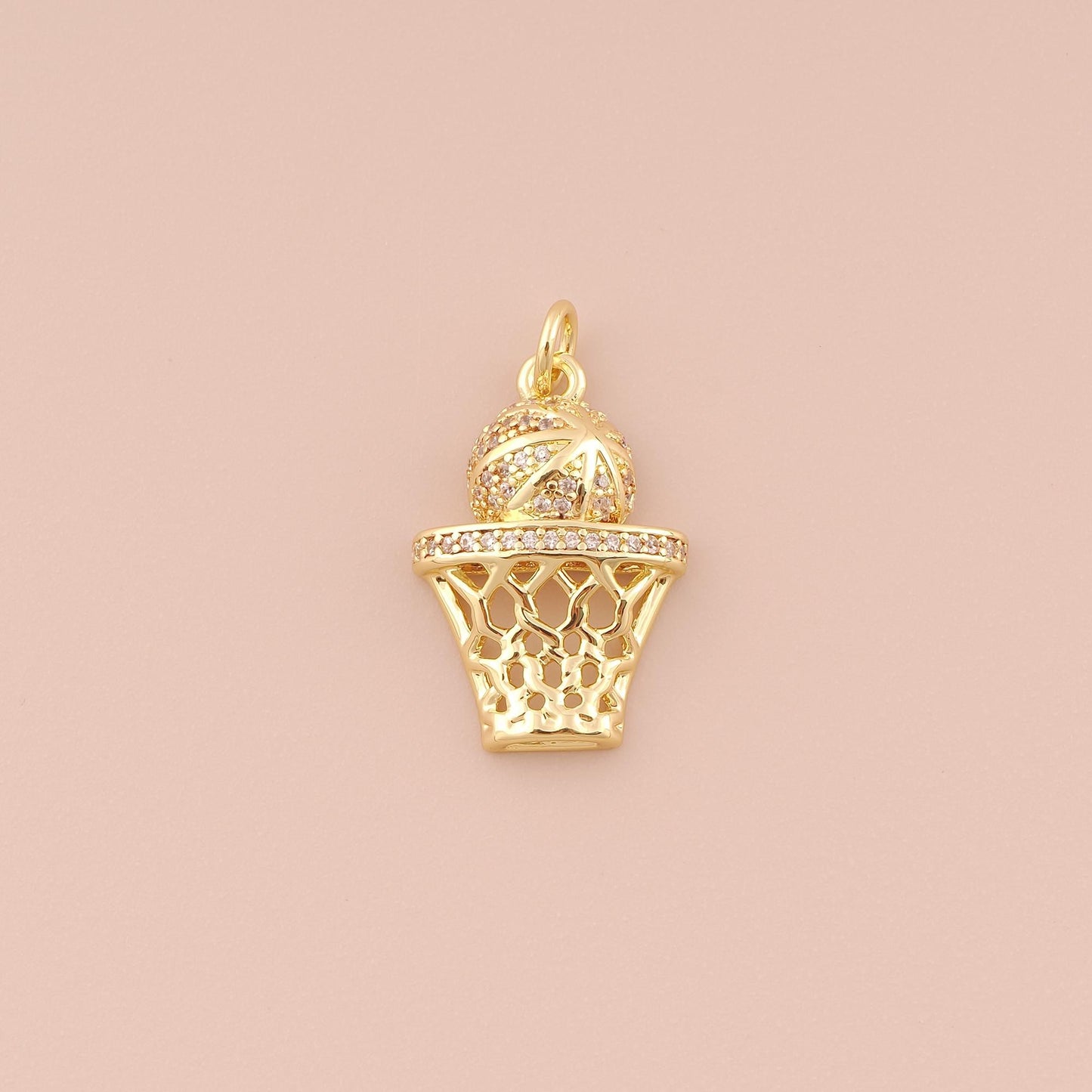 Gold Basketball Hoop Charm