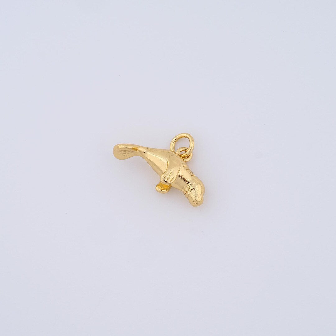 Gold Manatee Charm