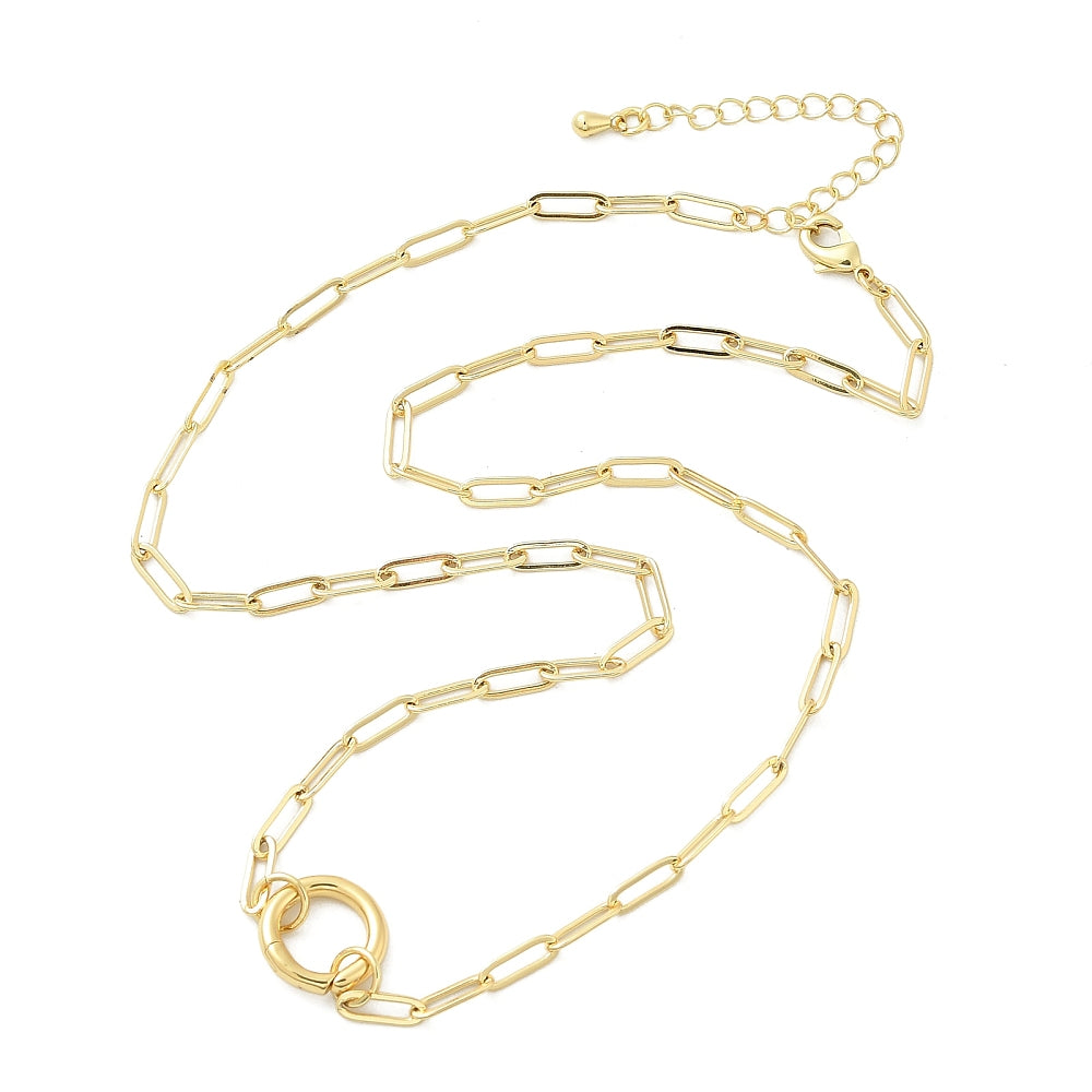 Paperclip Necklace with Circle Push Caribeaner