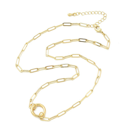Paperclip Necklace with Circle Push Caribeaner