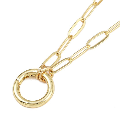Paperclip Necklace with Circle Push Caribeaner
