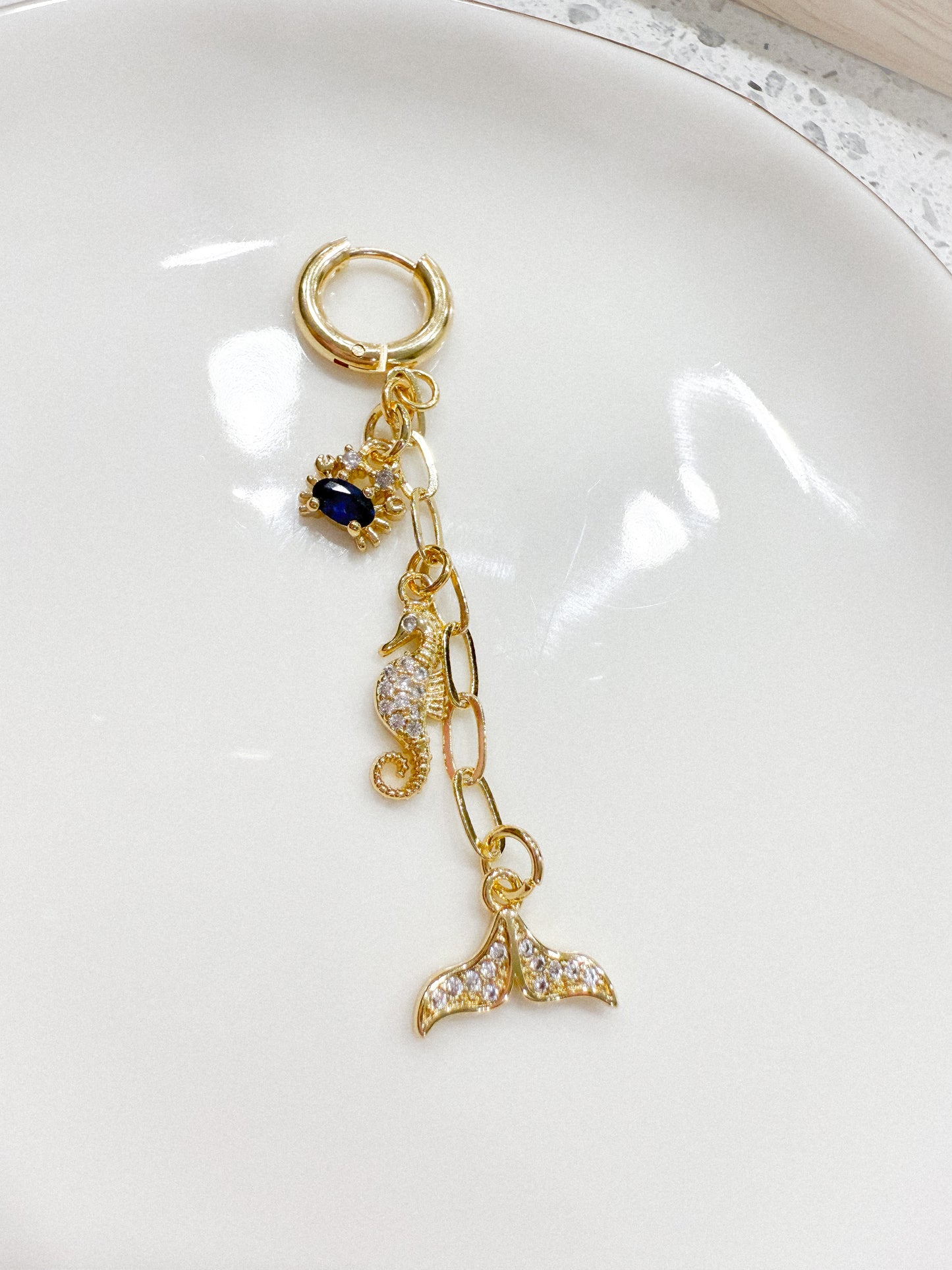 Seahorse, Crab & Whale Tail Bikini Charm