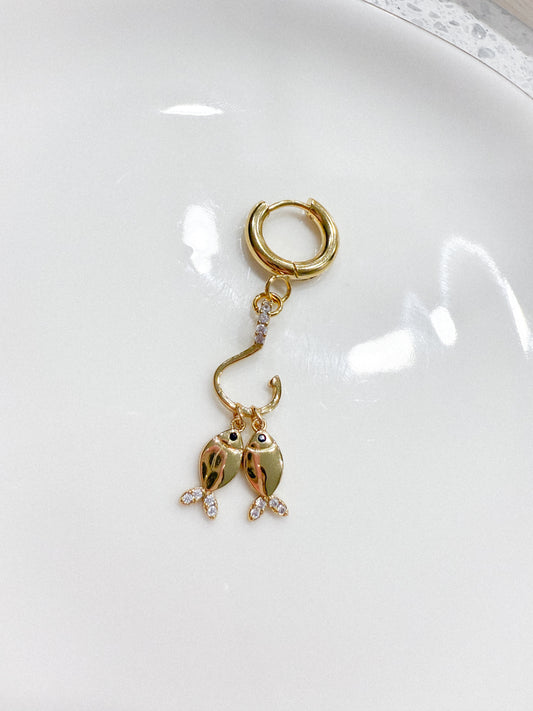 Fishing Hook & Twin Fish Bikini Charm