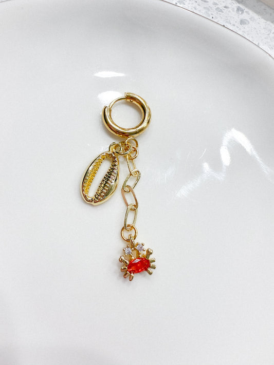 Cowrie Shell & Crab Bikini Charm