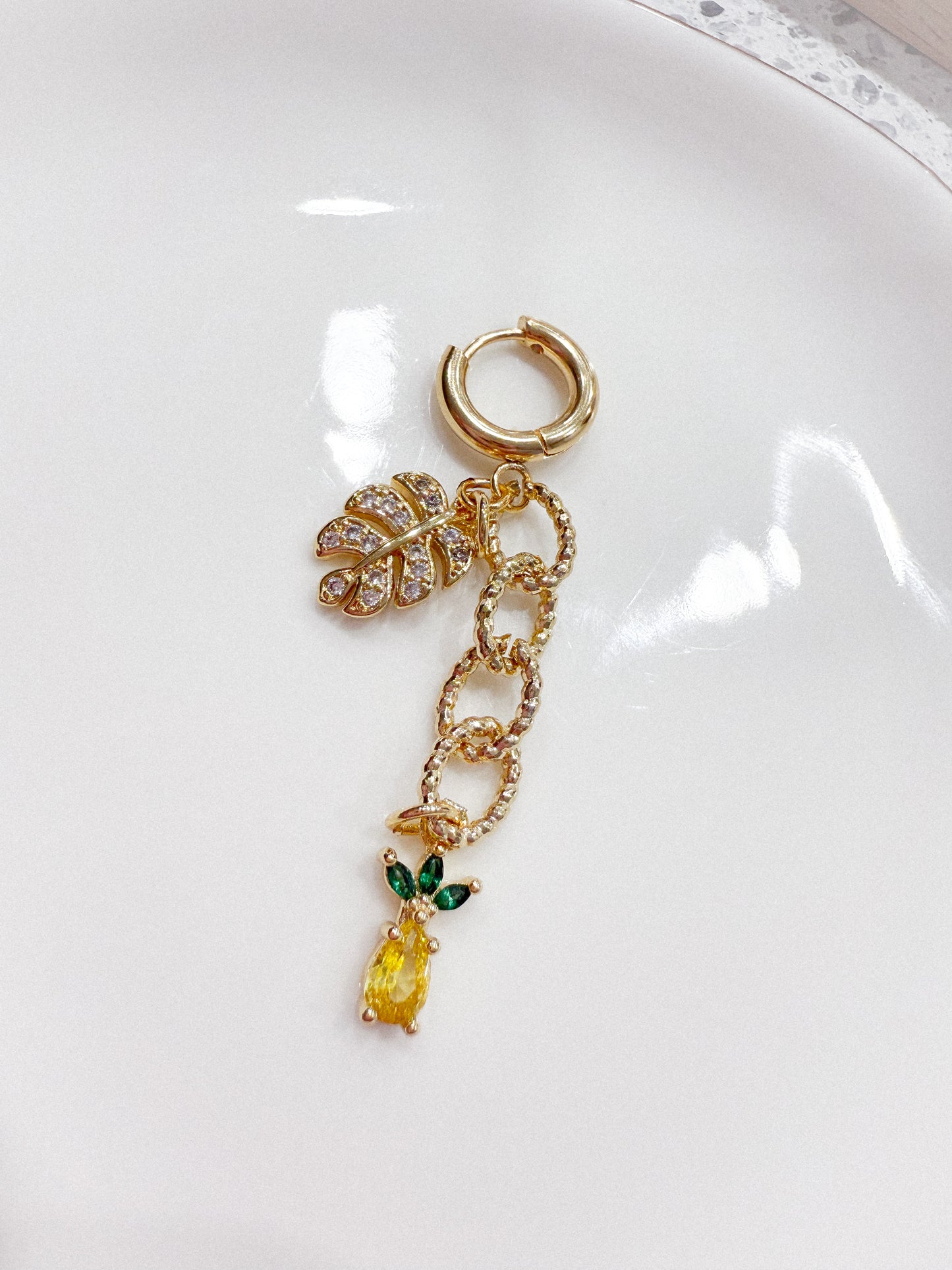 Monstera Leaf & Pineapple Bikini Charm