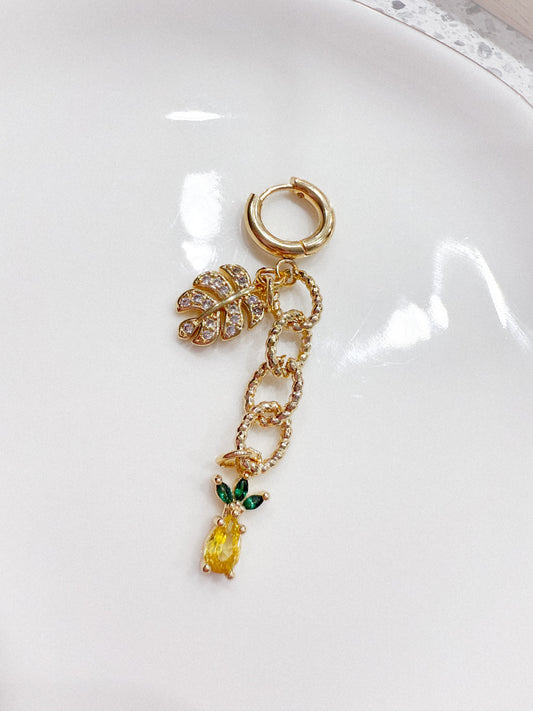 Monstera Leaf & Pineapple Bikini Charm