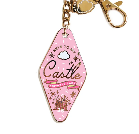 Keys to my Castle Birthday Cake Motel Keychain