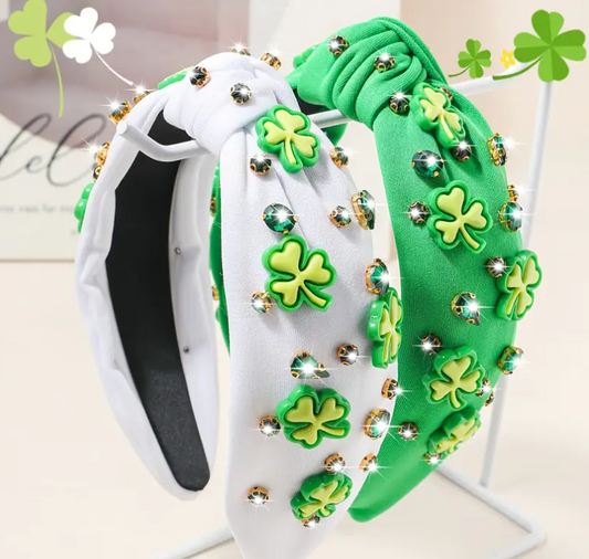 St. Patrick's Day Shamrock Rhinestone Headband