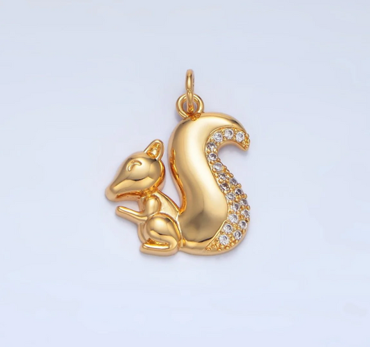 Squirrel Small Gold Charm