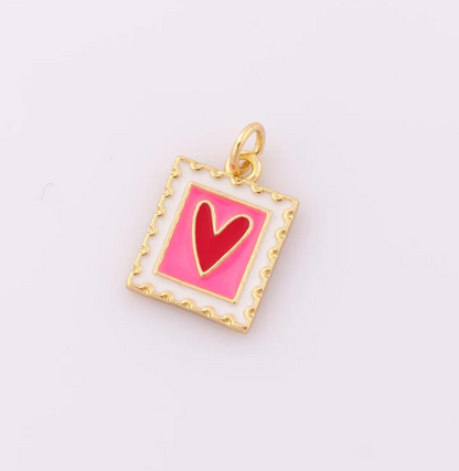 SIGNS, SHAPES & SYMBOLS- Gold Heart Stamp Charm