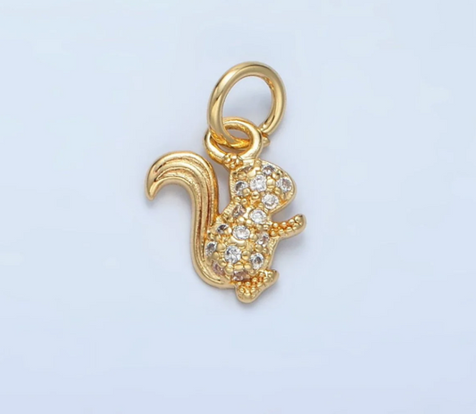 Squirrel Gold Charm